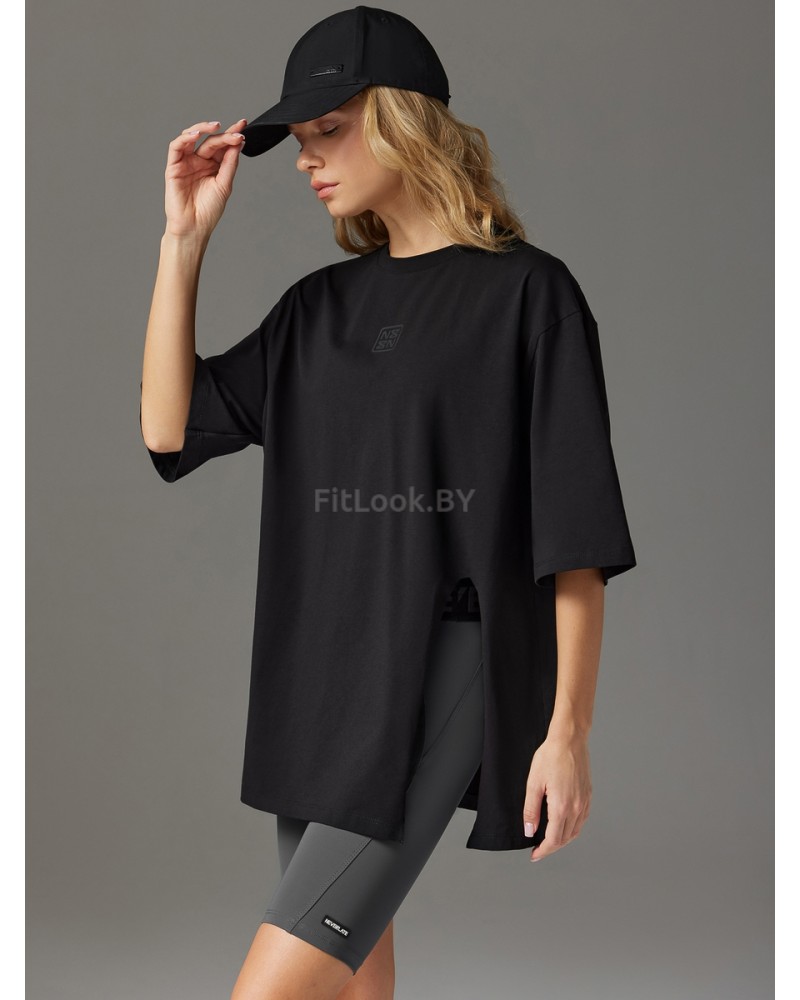 Футболка свободного силуэта ACTIVE SPORT create yourself с разрезом 