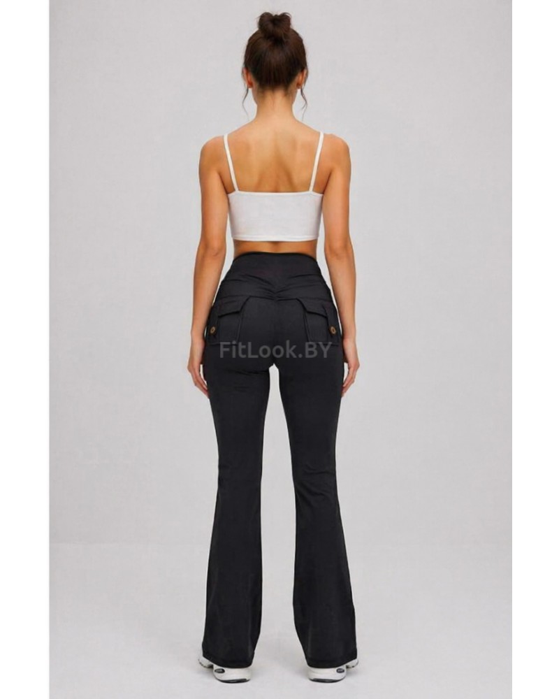 Леггинсы-клёш FITBASE Scrunch Cargo Black