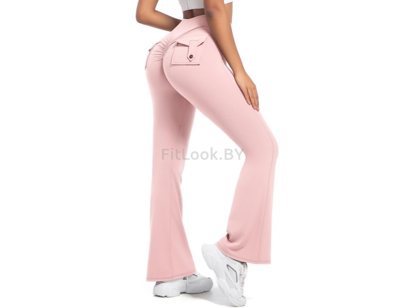 Леггинсы-клёш FITBASE Scrunch Cargo Pink