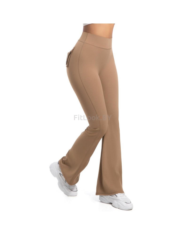 Леггинсы-клёш FITBASE Scrunch Cargo Beige