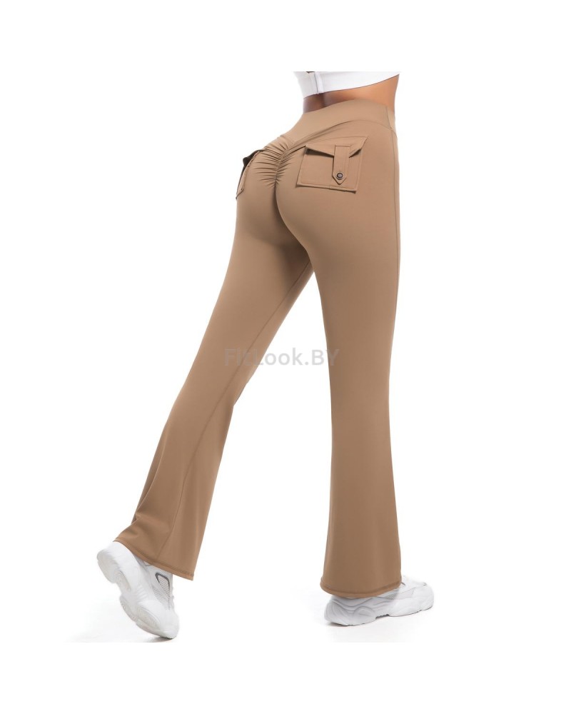 Леггинсы-клёш FITBASE Scrunch Cargo Beige