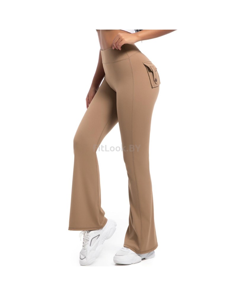 Леггинсы-клёш FITBASE Scrunch Cargo Beige