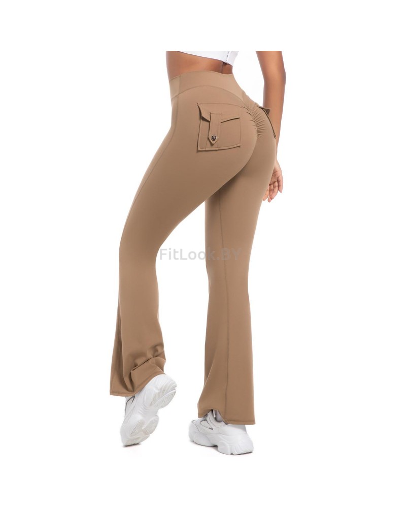 Леггинсы-клёш FITBASE Scrunch Cargo Beige