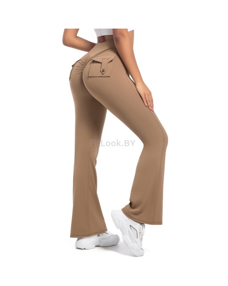 Леггинсы-клёш FITBASE Scrunch Cargo Beige