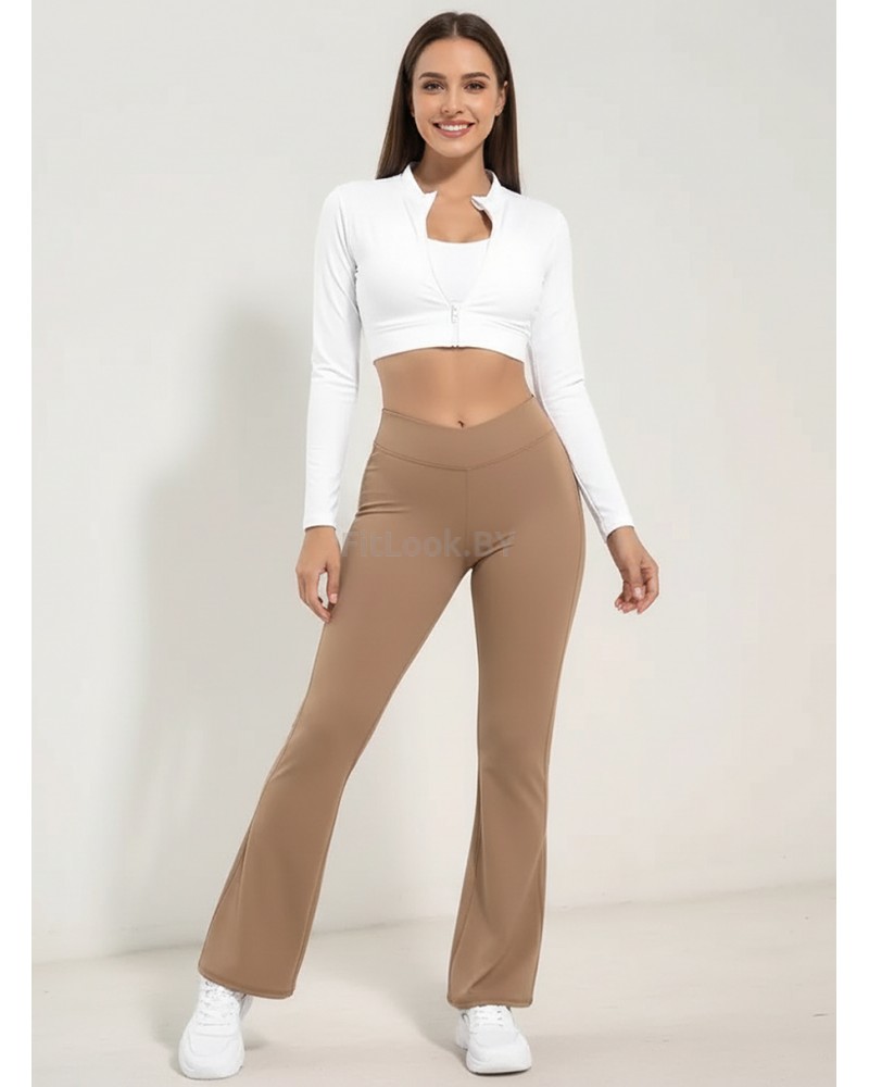 Леггинсы-клёш FITBASE Scrunch Cargo Beige