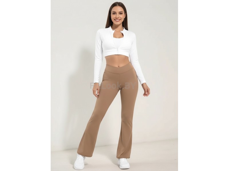 Леггинсы-клёш FITBASE Scrunch Cargo Beige