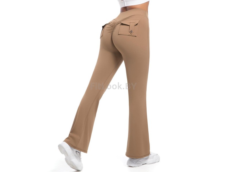 Леггинсы-клёш FITBASE Scrunch Cargo Beige