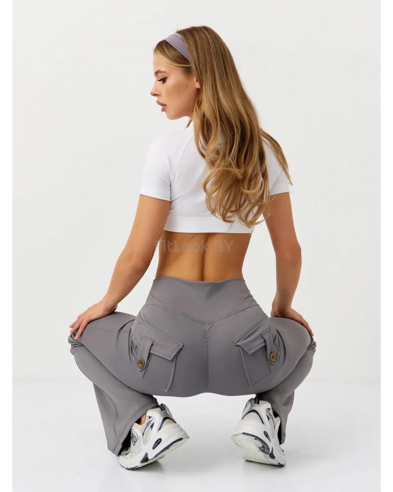 Леггинсы-клёш FITBASE Scrunch Dark Grey