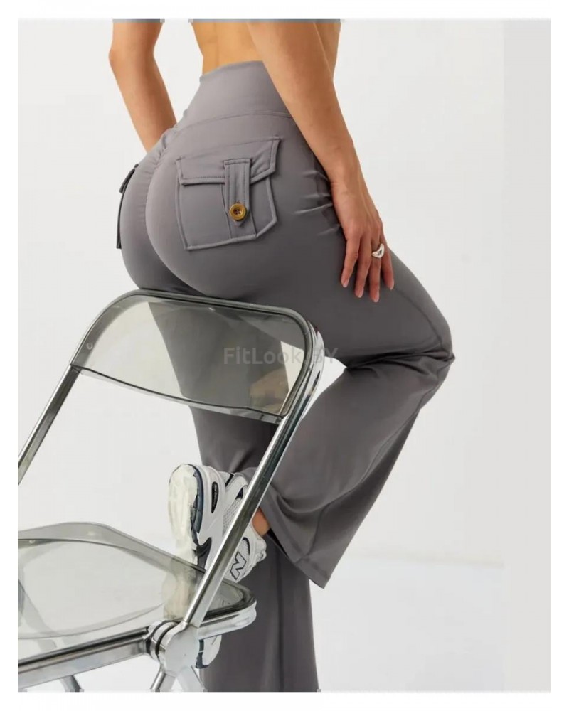 Леггинсы-клёш FITBASE Scrunch Dark Grey