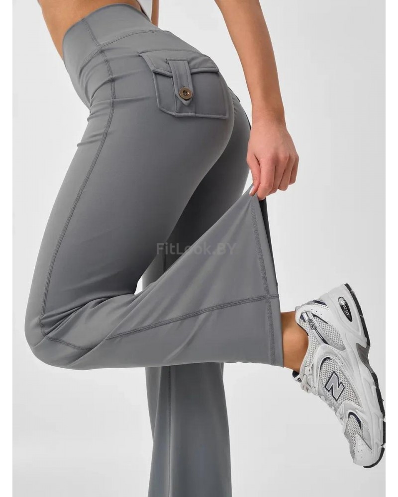 Леггинсы-клёш FITBASE Scrunch Dark Grey