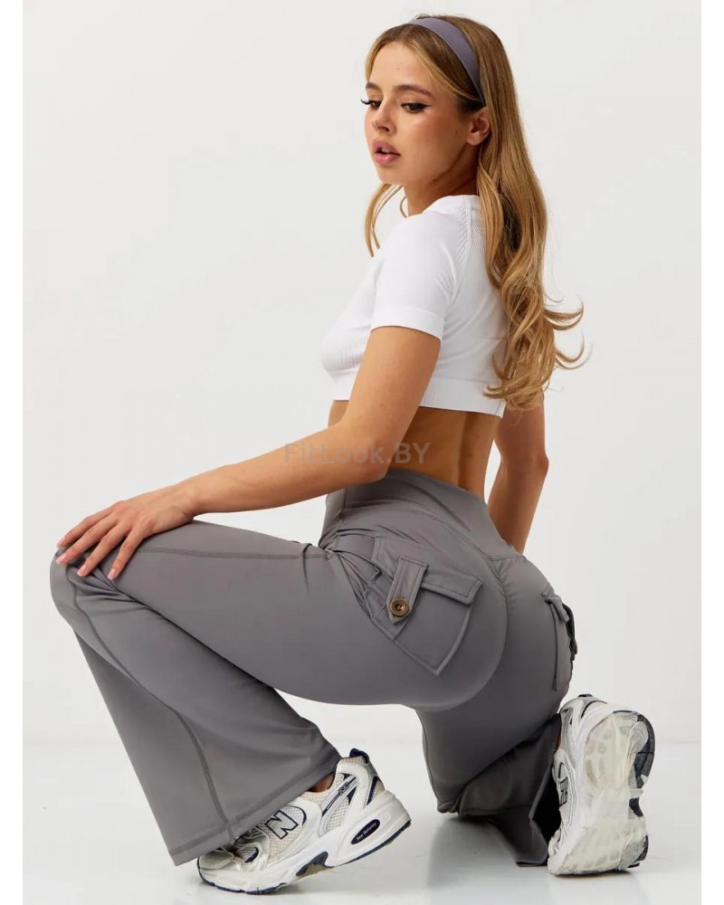 Леггинсы-клёш FITBASE Scrunch Dark Grey