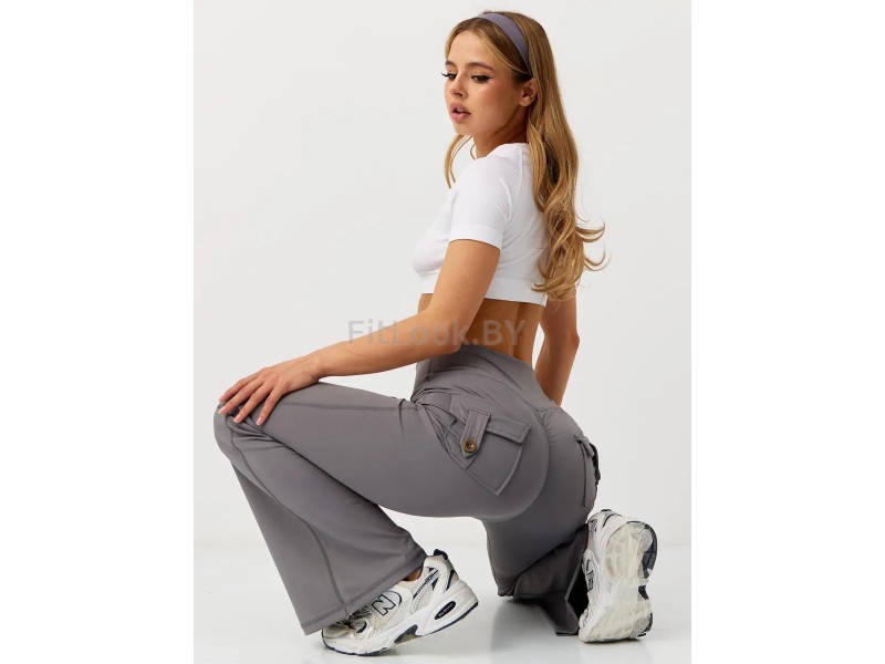 Леггинсы-клёш FITBASE Scrunch Cargo Dark Grey
