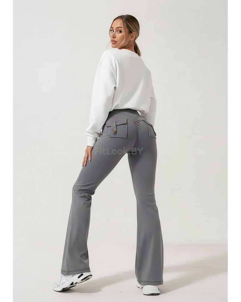 Леггинсы-клёш FITBASE Scrunch Dark Grey