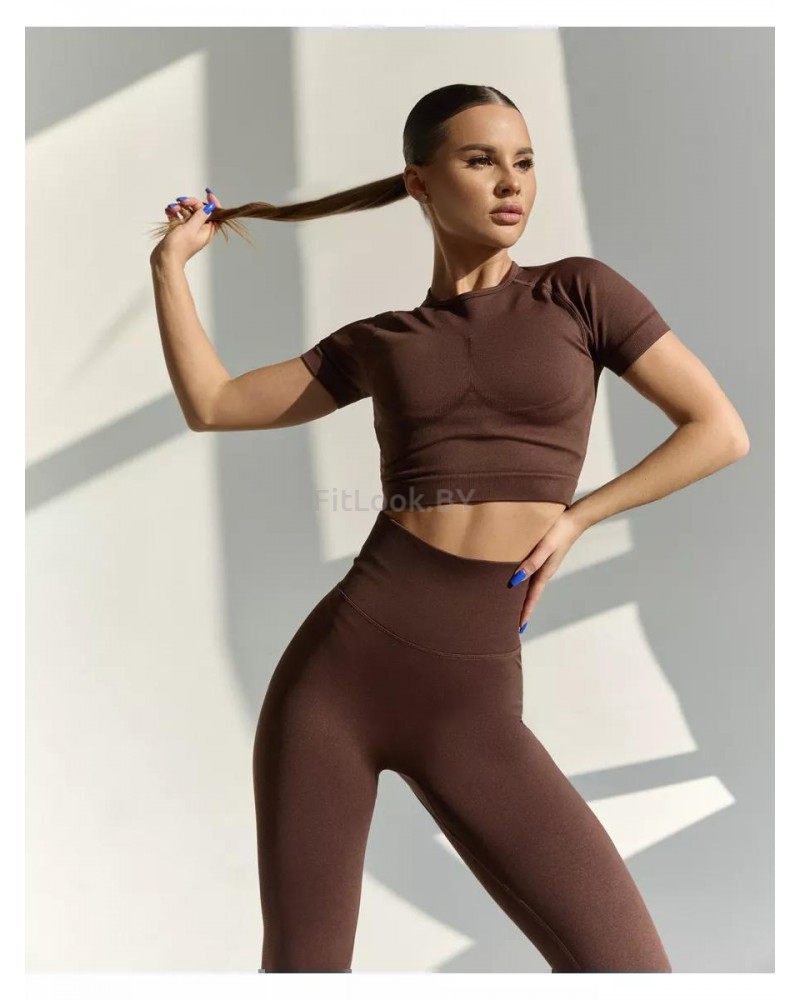 Рашгард FITBASE Short Sleeve Brown