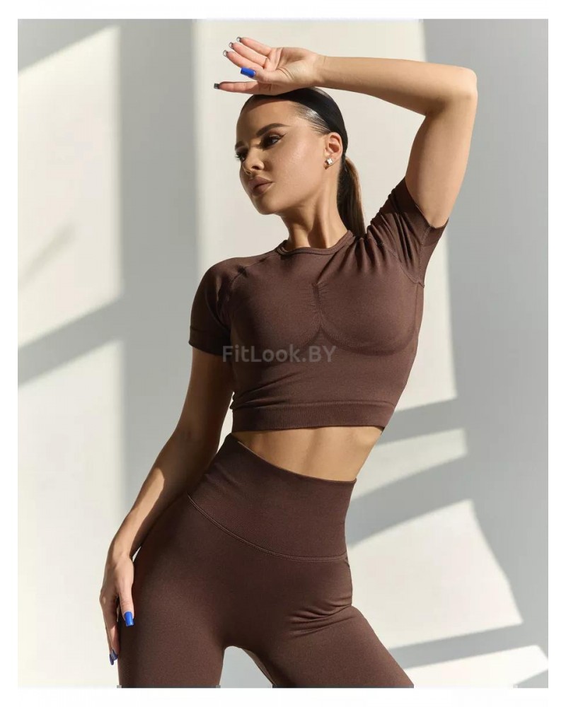 Рашгард FITBASE Short Sleeve Brown