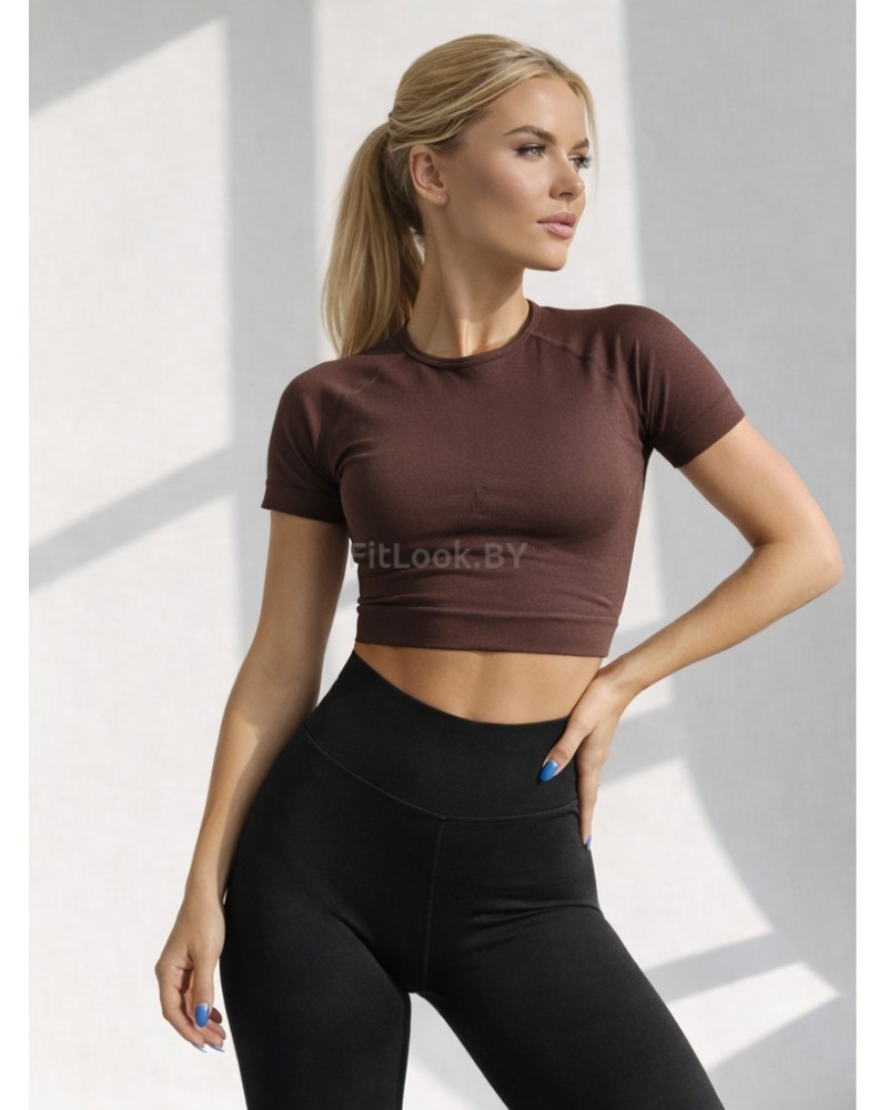 Рашгард FITBASE Short Sleeve Brown