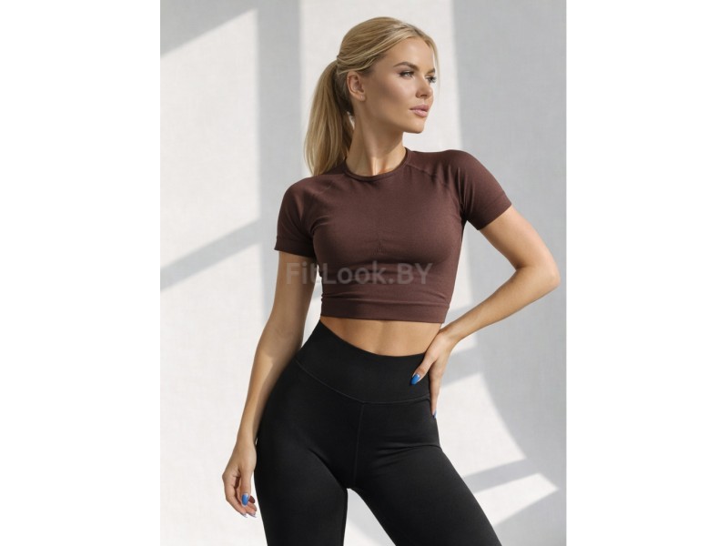 Рашгард FITBASE Short Sleeve Brown