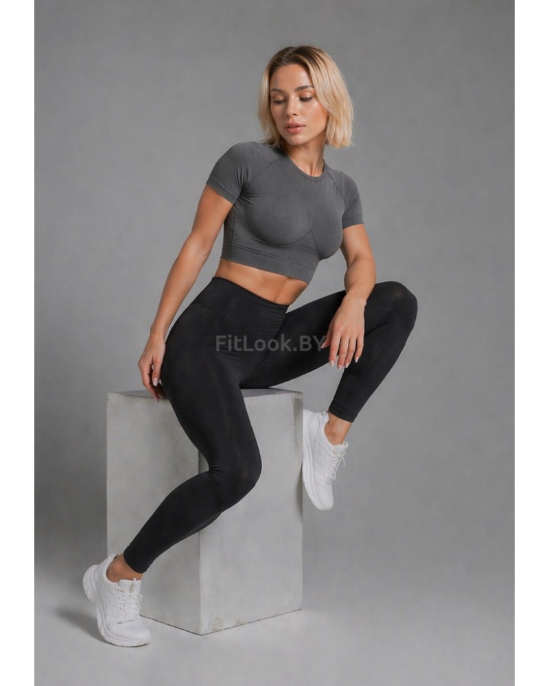 Рашгард FITBASE Short Sleeve Dark Grey