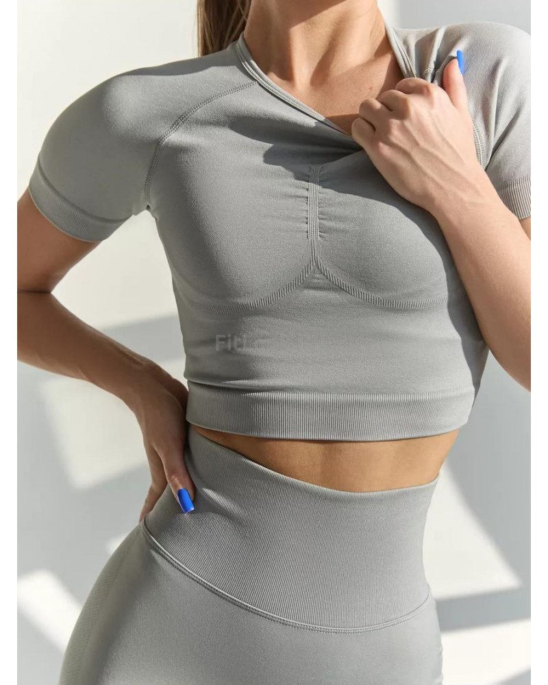 Рашгард FITBASE Short Sleeve Light Grey