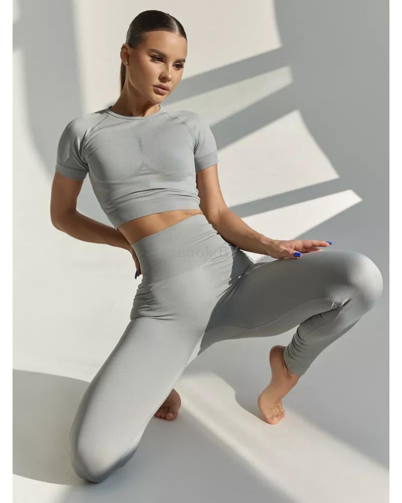 Рашгард FITBASE Short Sleeve Light Grey