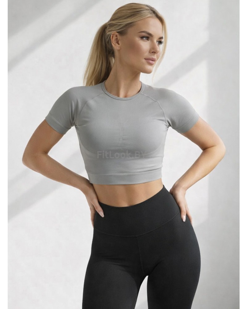 Рашгард FITBASE Short Sleeve Light Grey