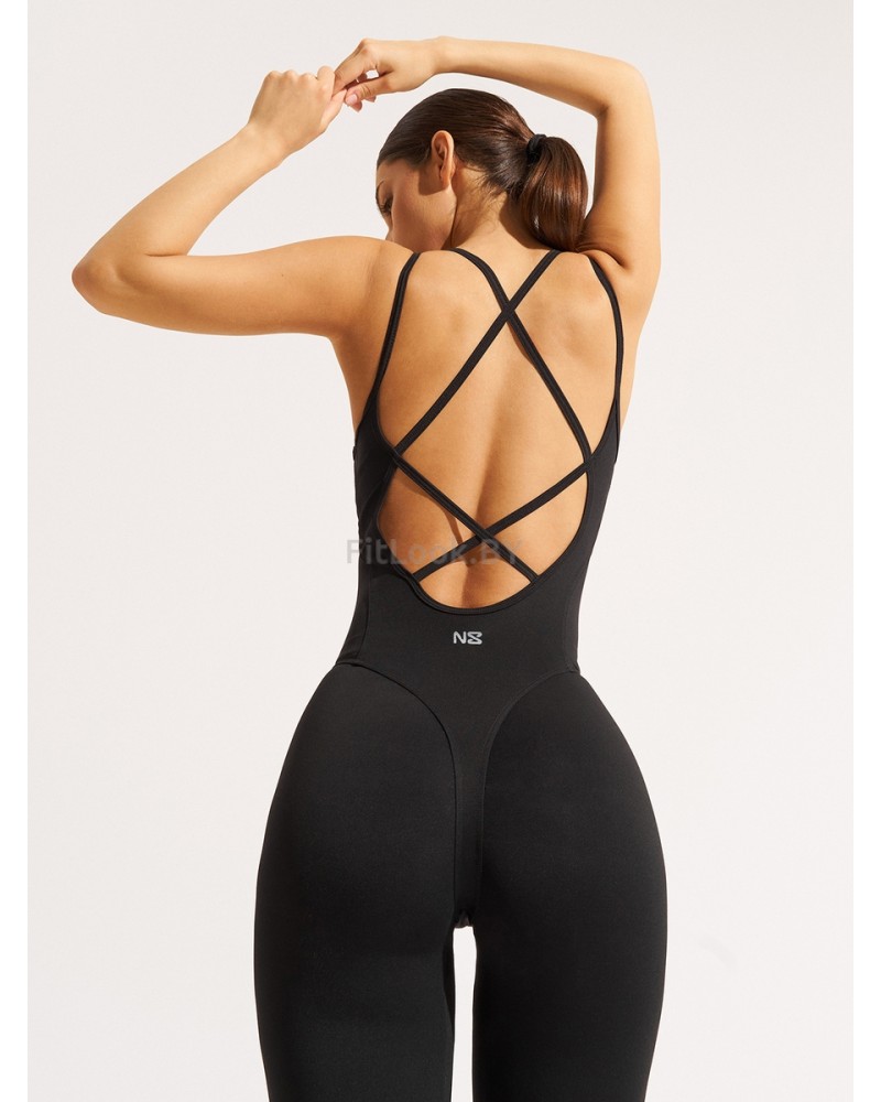 Женский комбинезон для фитнеса Aerobic Black
