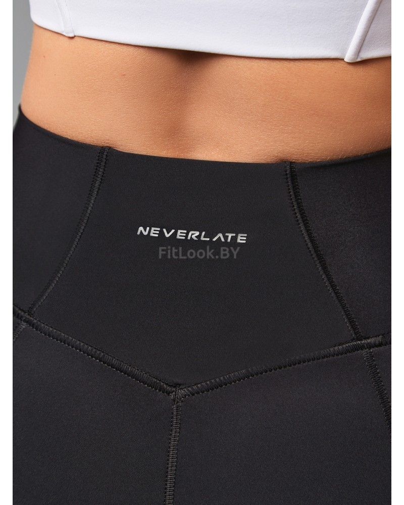 Леггинсы с высокой посадкой и разрезами по низу с поясом на подкладке