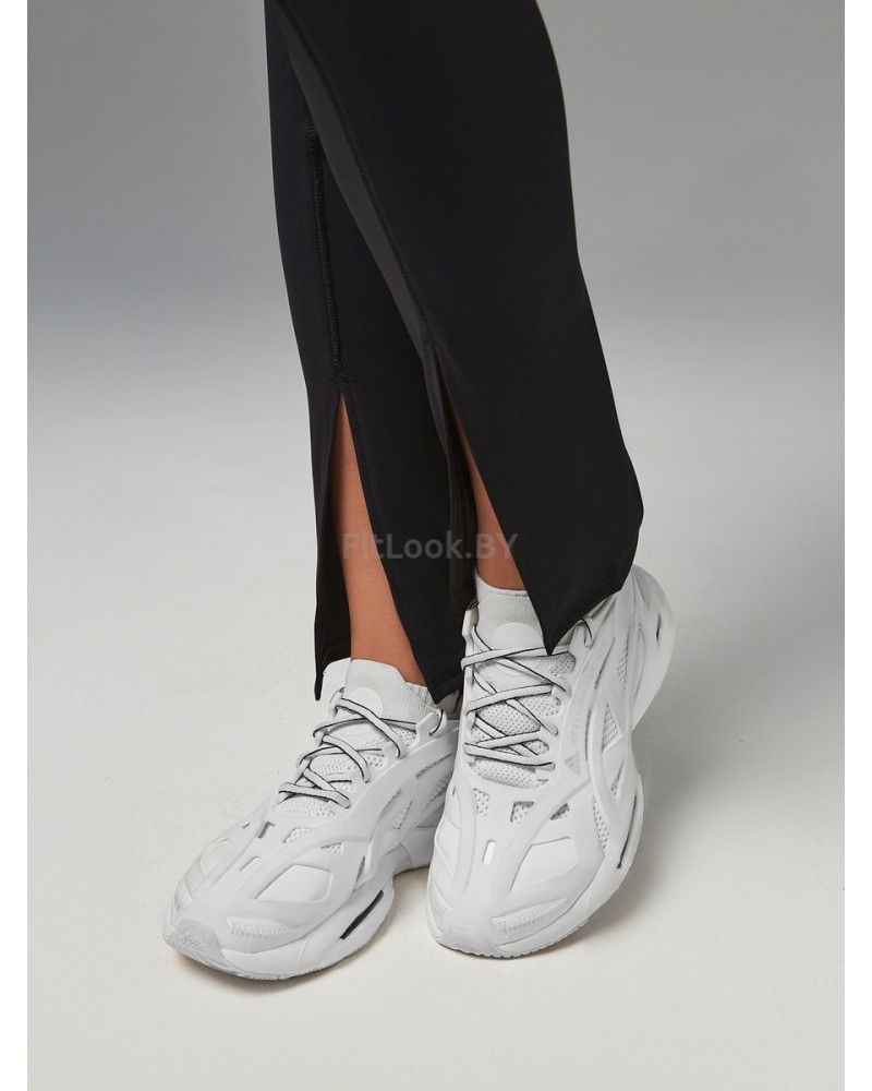 Леггинсы с высокой посадкой и разрезами по низу с поясом на подкладке