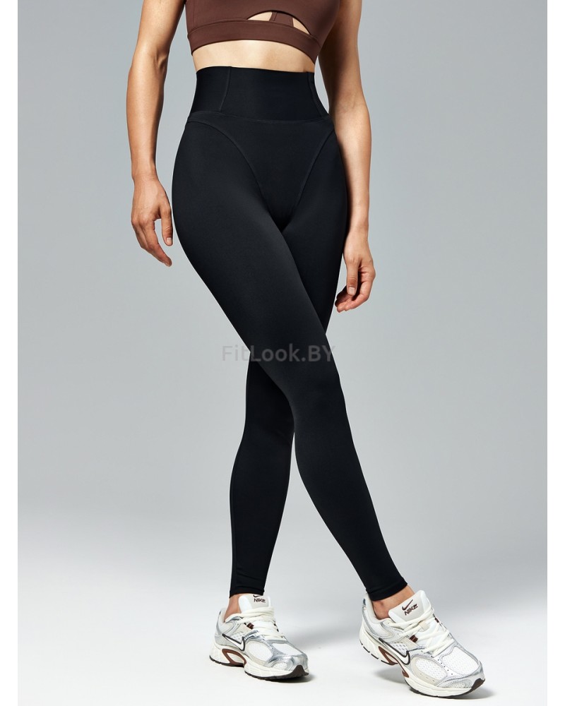 Моделирующие спортивные леггинсы NEVERLATE Wide Belt Black