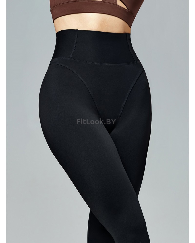 Моделирующие спортивные леггинсы NEVERLATE Wide Belt Black
