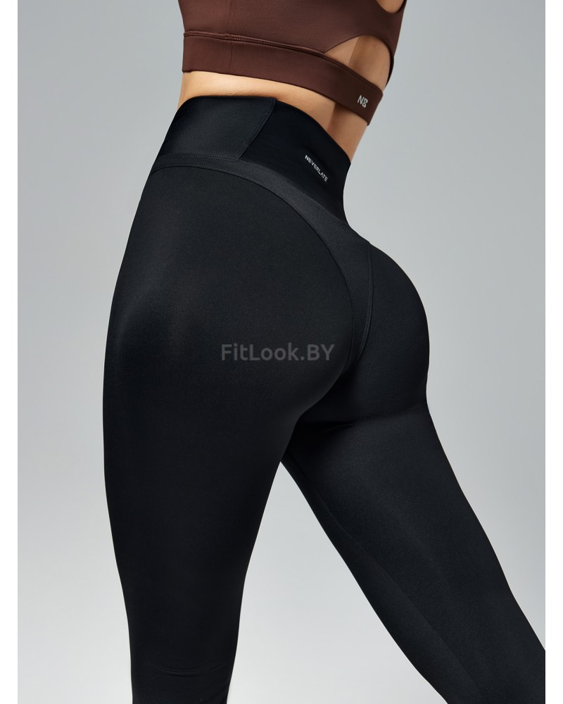 Моделирующие спортивные леггинсы NEVERLATE Wide Belt Black