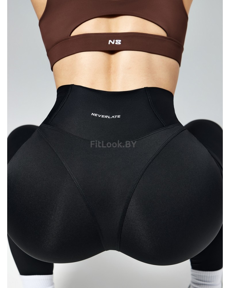 Моделирующие спортивные леггинсы NEVERLATE Wide Belt Black