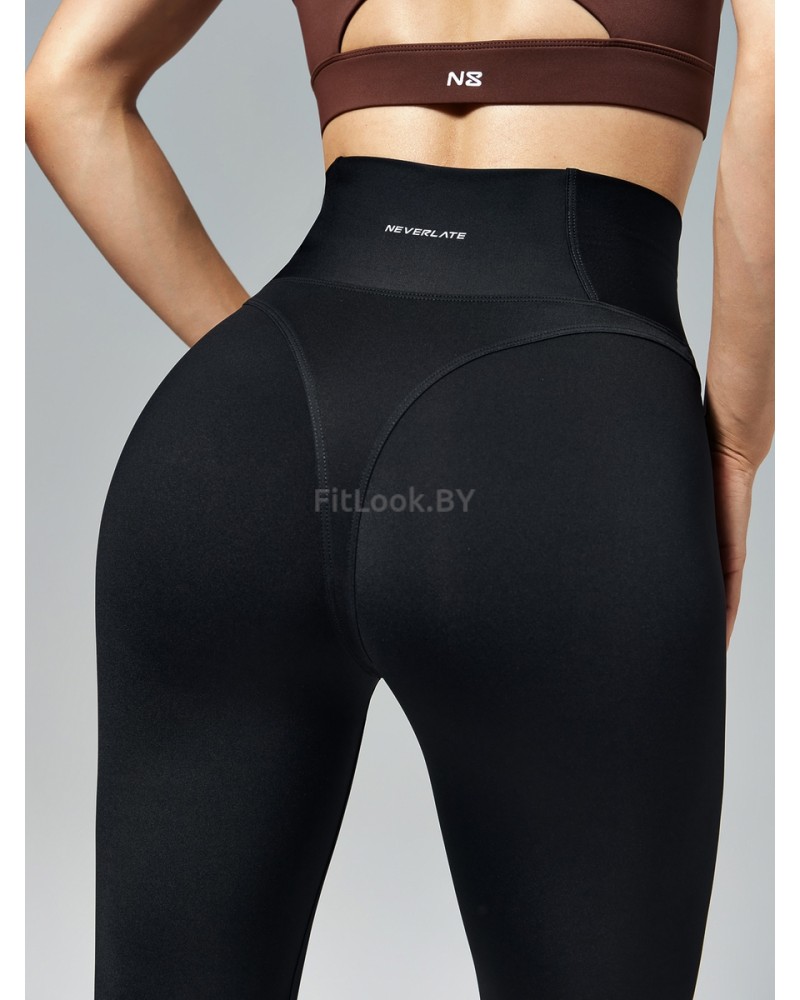 Моделирующие спортивные леггинсы NEVERLATE Wide Belt Black