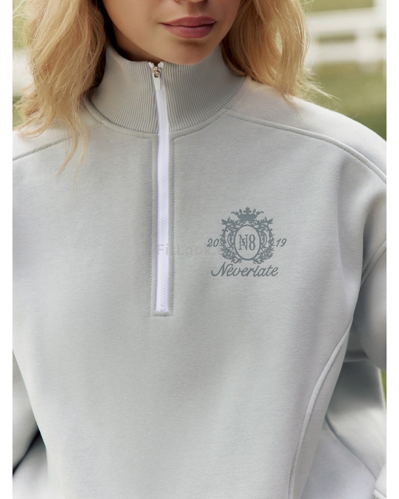 Утепленный свитшот с воротником на молнии NEVERLATE N8 ZIP 