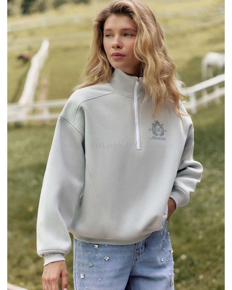 Утепленный свитшот с воротником на молнии NEVERLATE N8 ZIP 