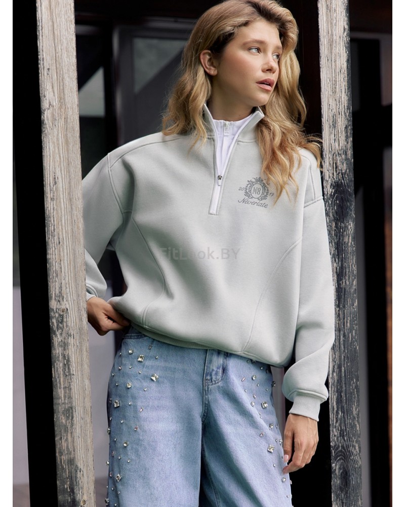 Утепленный свитшот с воротником на молнии NEVERLATE N8 ZIP 