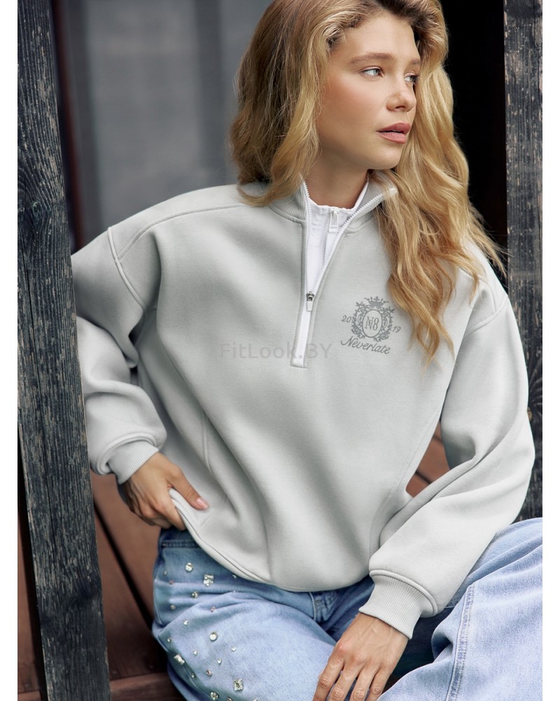 Утепленный свитшот с воротником на молнии NEVERLATE N8 ZIP 