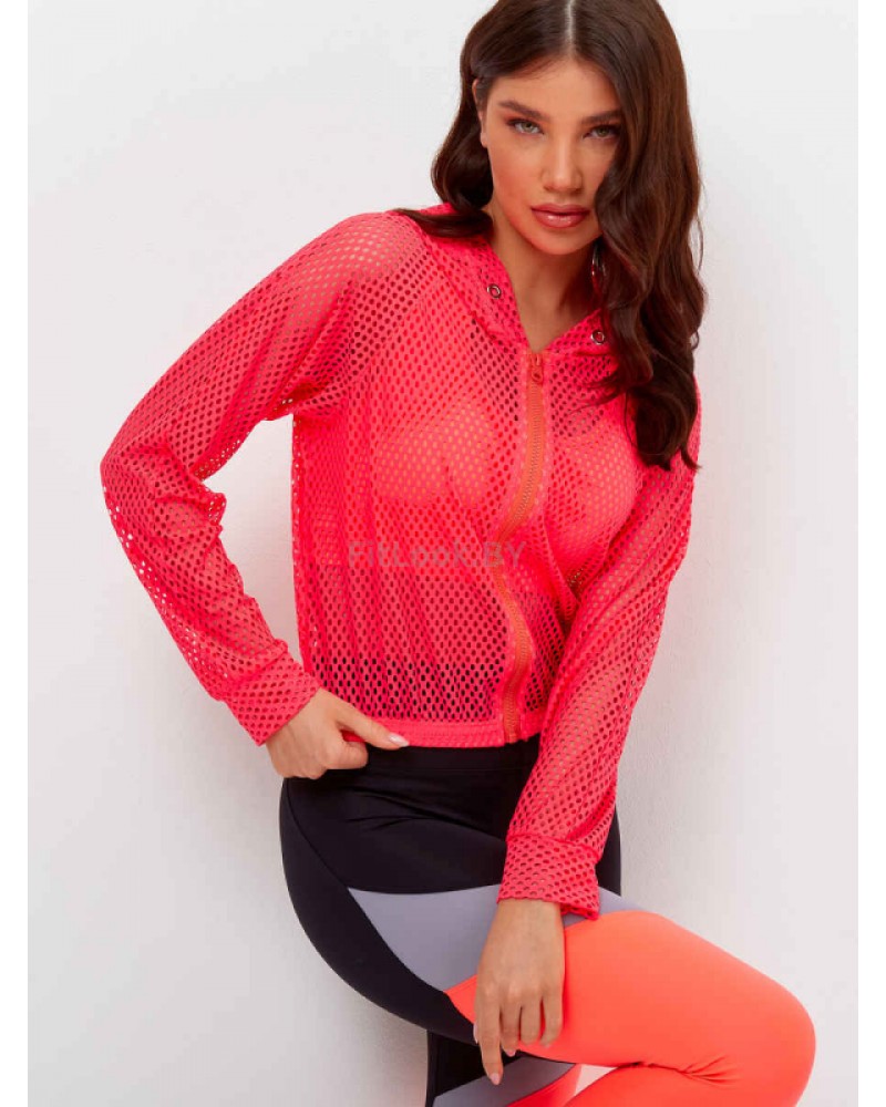 Бомбер из перфорированной сетки Perfo Coral