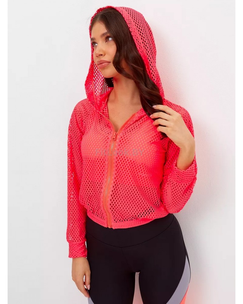 Бомбер из перфорированной сетки Perfo Coral