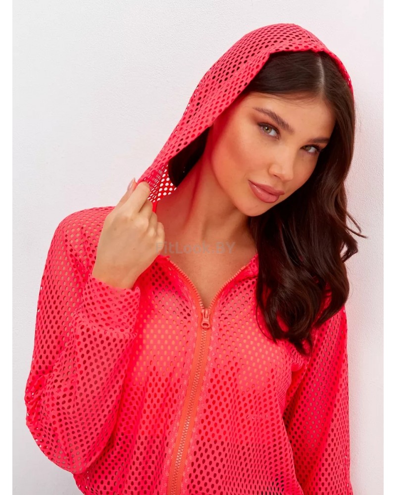 Бомбер из перфорированной сетки Perfo Coral