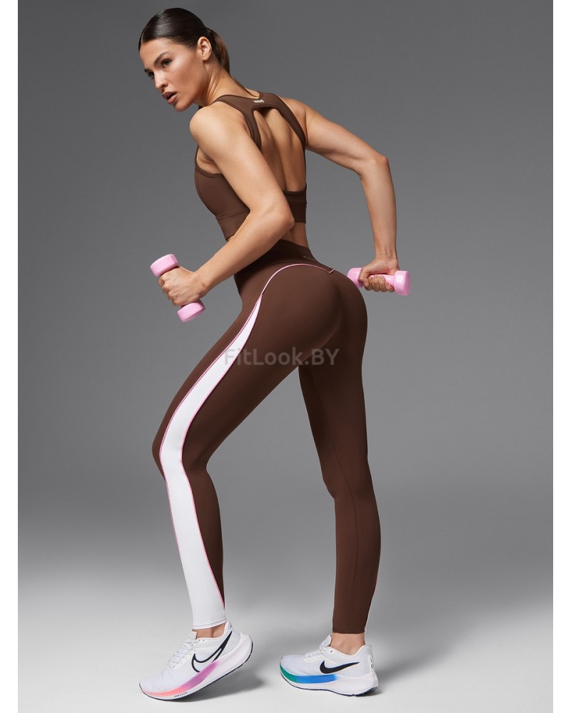 Спортивные леггинсы с фигурными вставками Neverlate Edge Brown