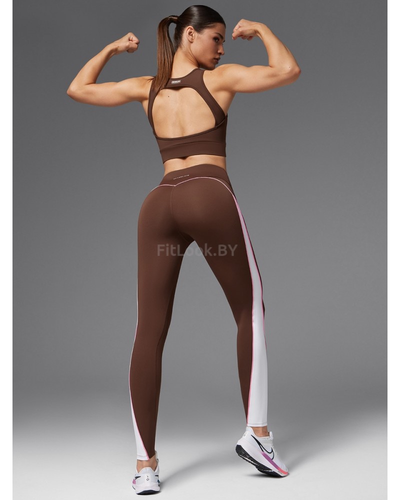Спортивные леггинсы с фигурными вставками Neverlate Edge Brown