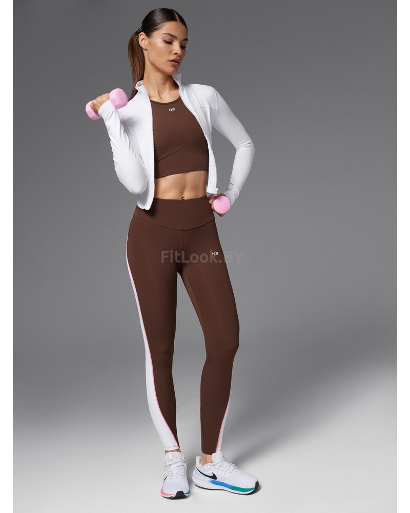 Спортивные леггинсы с фигурными вставками Neverlate Edge Brown