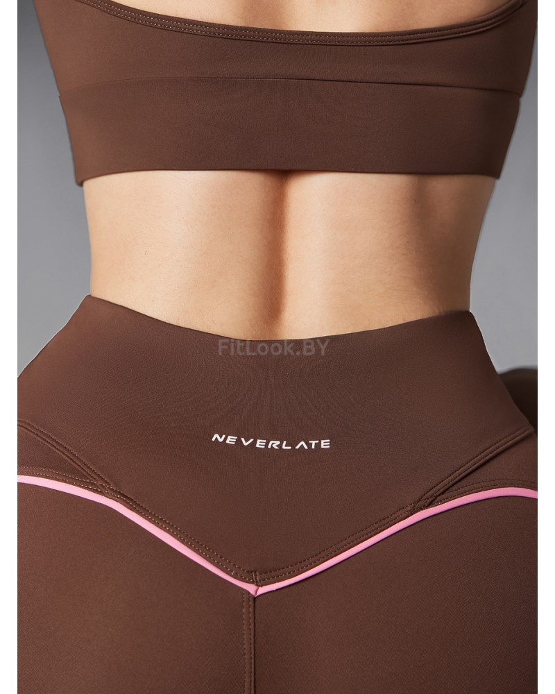 Спортивные леггинсы с фигурными вставками Neverlate Edge Brown