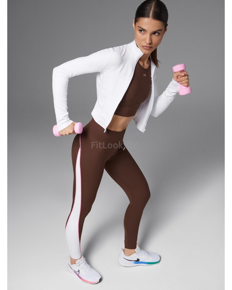 Спортивные леггинсы с фигурными вставками Neverlate Edge Brown