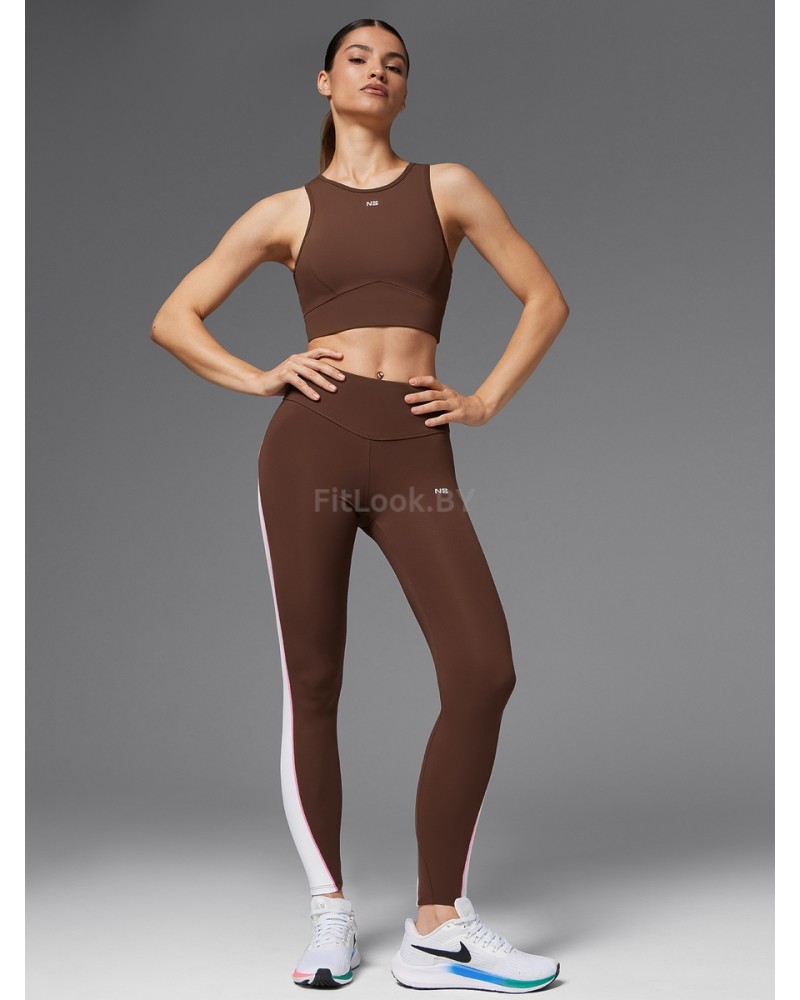 Спортивные леггинсы с фигурными вставками Neverlate Edge Brown