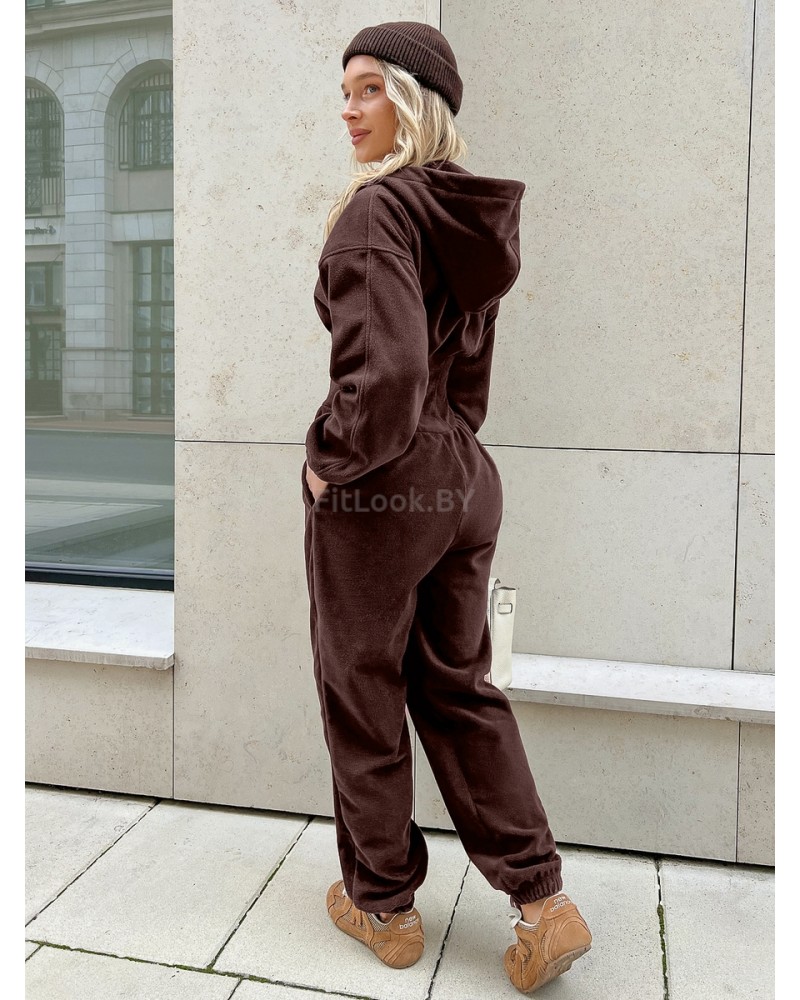 Утепленный комбинезон из флиса с иммитацией корсета