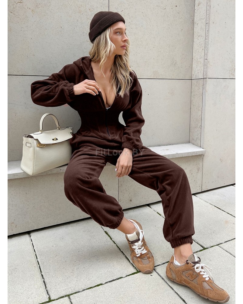 Утепленный комбинезон из флиса с иммитацией корсета