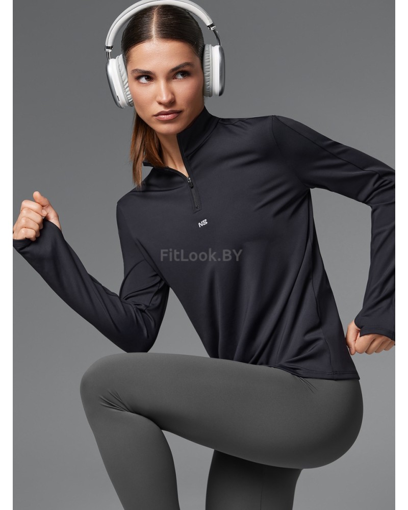 Спортивный лонгслив ZIP Base Sleeve Black
