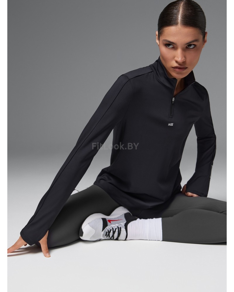 Спортивный лонгслив ZIP Base Sleeve Black